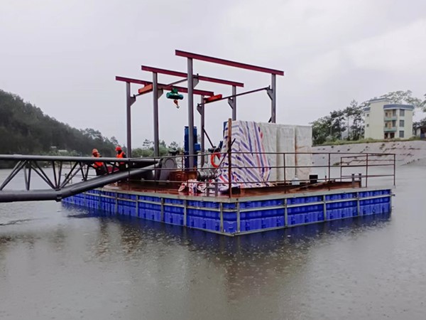 Polymer polyethylene float structure water intake pump ship