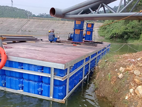 Polymer polyethylene float structure water intake pump ship
