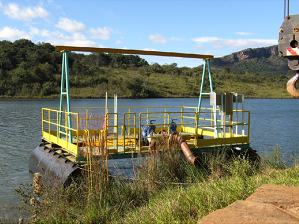 Float type water intake pump station